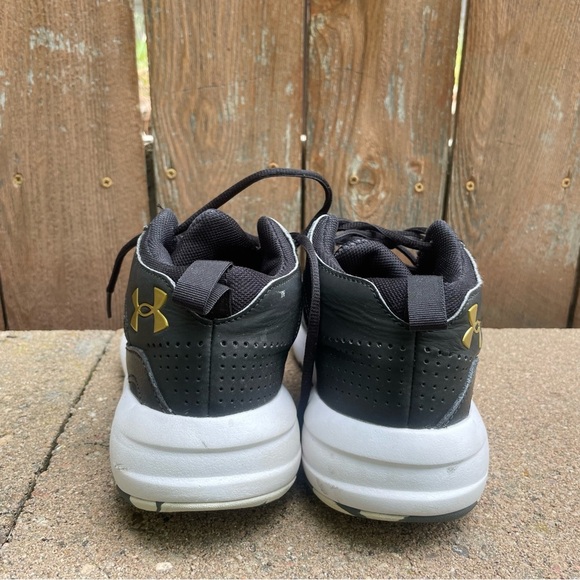 UNDER ARMOUR Men’s Black White Gold High Top Lockdown Shoe Size 8.5 - Picture 4 of 10